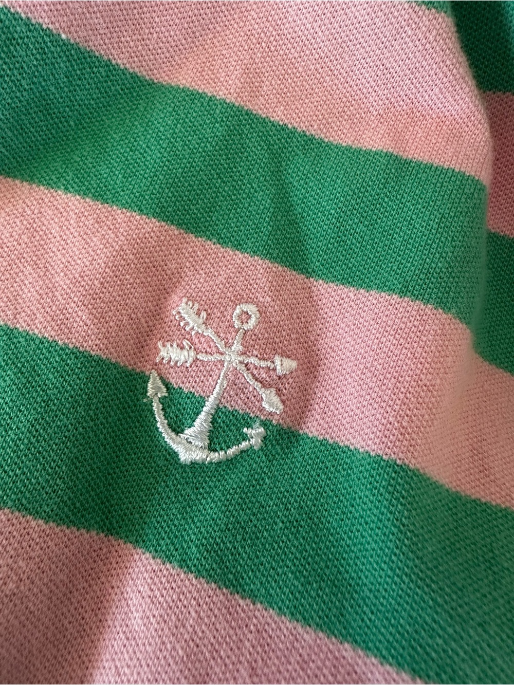 KJP Keil James Patrick Striped Polo Shirt in Pink & Green - Picture 4 of 4